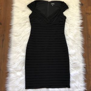 Adrianna Papell Black Layered Mid Length Dress